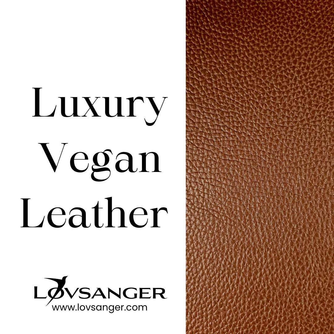 Brown luxury vegan leather used in making the Lovsanger workstation laptop case
